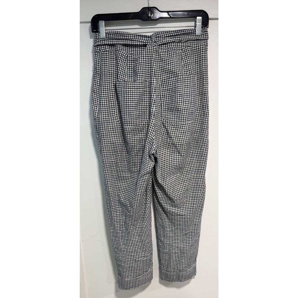 Cartonnier by Anthropologie Gingham Linen Tie Waist Cropped Pants Size 2 - Picture 4 of 5